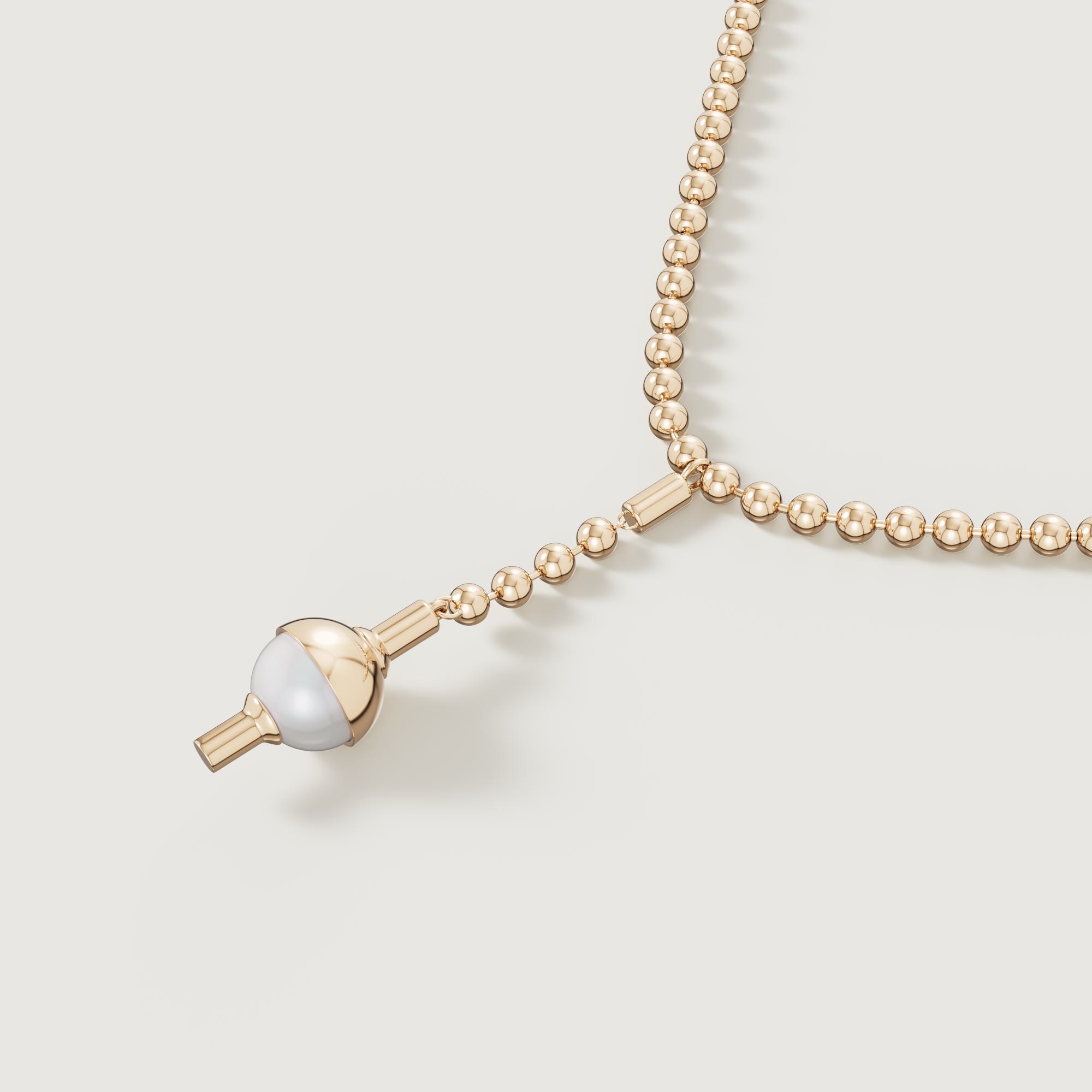Glow Luna 18k Yellow Gold Pearl Necklace