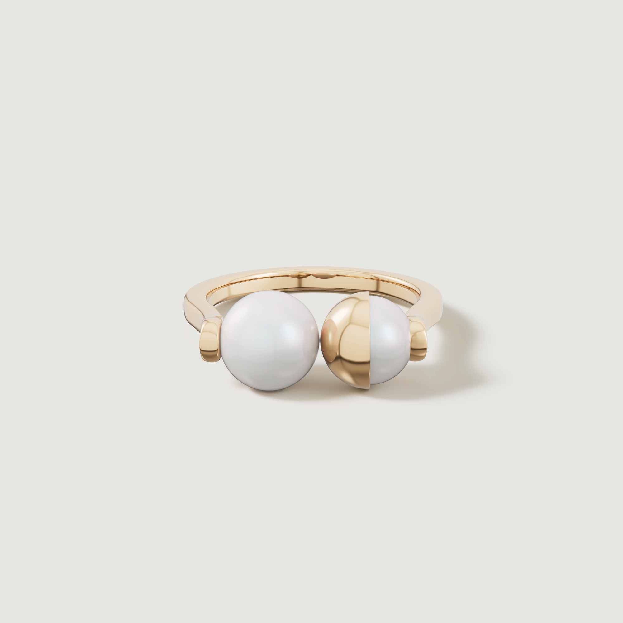 Glow Luna 18k Yellow Gold Pearl Ring