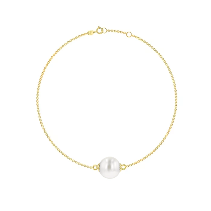 Minimal 18K Yellow Gold Freshwater Pearl Bracelet