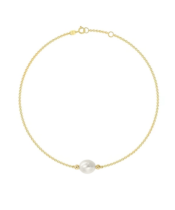 Minimal 18k Yellow Gold Freshwater Pearl Bracelet