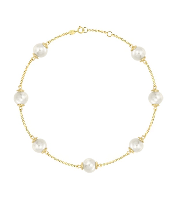 Minimal 18k Yellow Gold Freshwater Pearl Bracelet