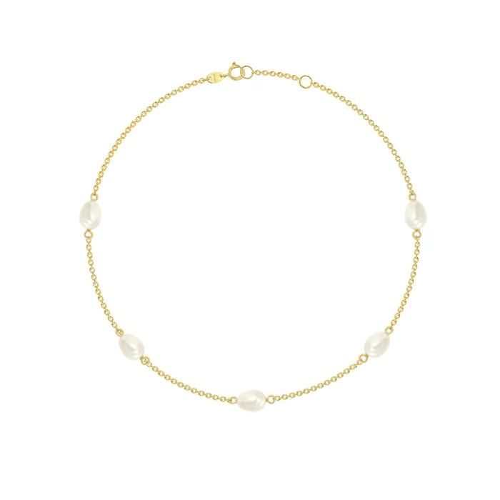 Minimal 18k Yellow Gold Freshwater Pearl Bracelet