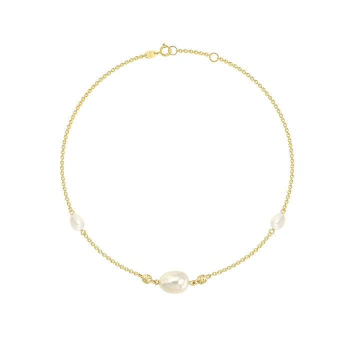 Minimal 18k Yellow Gold Freshwater Pearl Bracelet