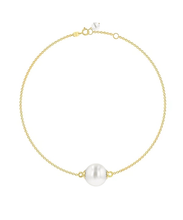 Minimal 18k Yellow Gold Freshwater Pearl Bracelet