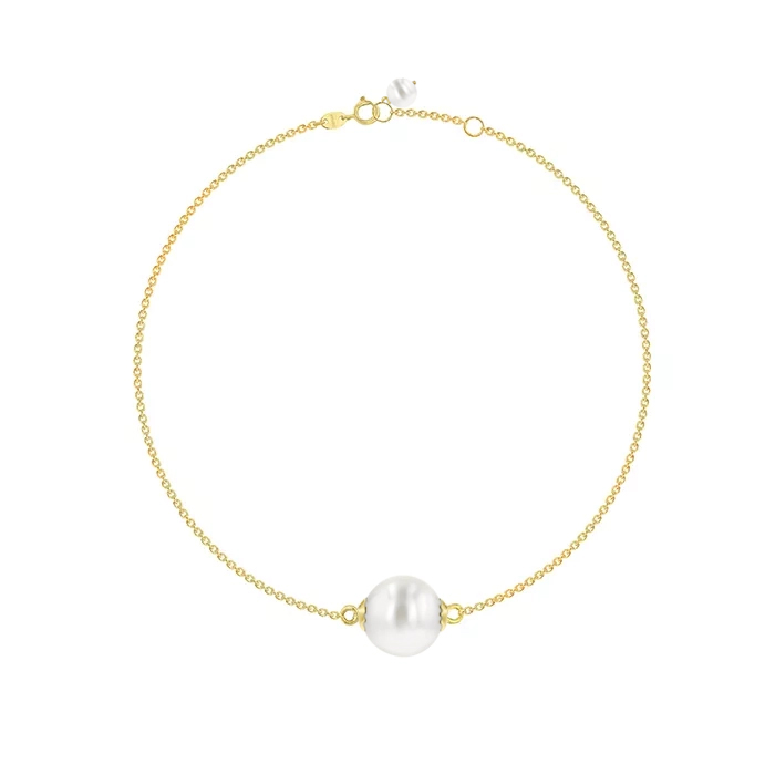 Minimal 18k Yellow Gold Freshwater Pearl Bracelet