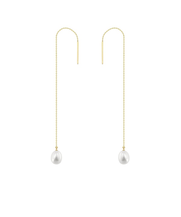 Minimal 18k Yellow Gold Freshwater Pearl Earrings