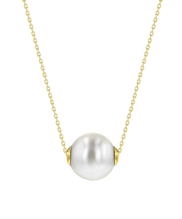 Minimal 18K Yellow Gold Pearl Necklace