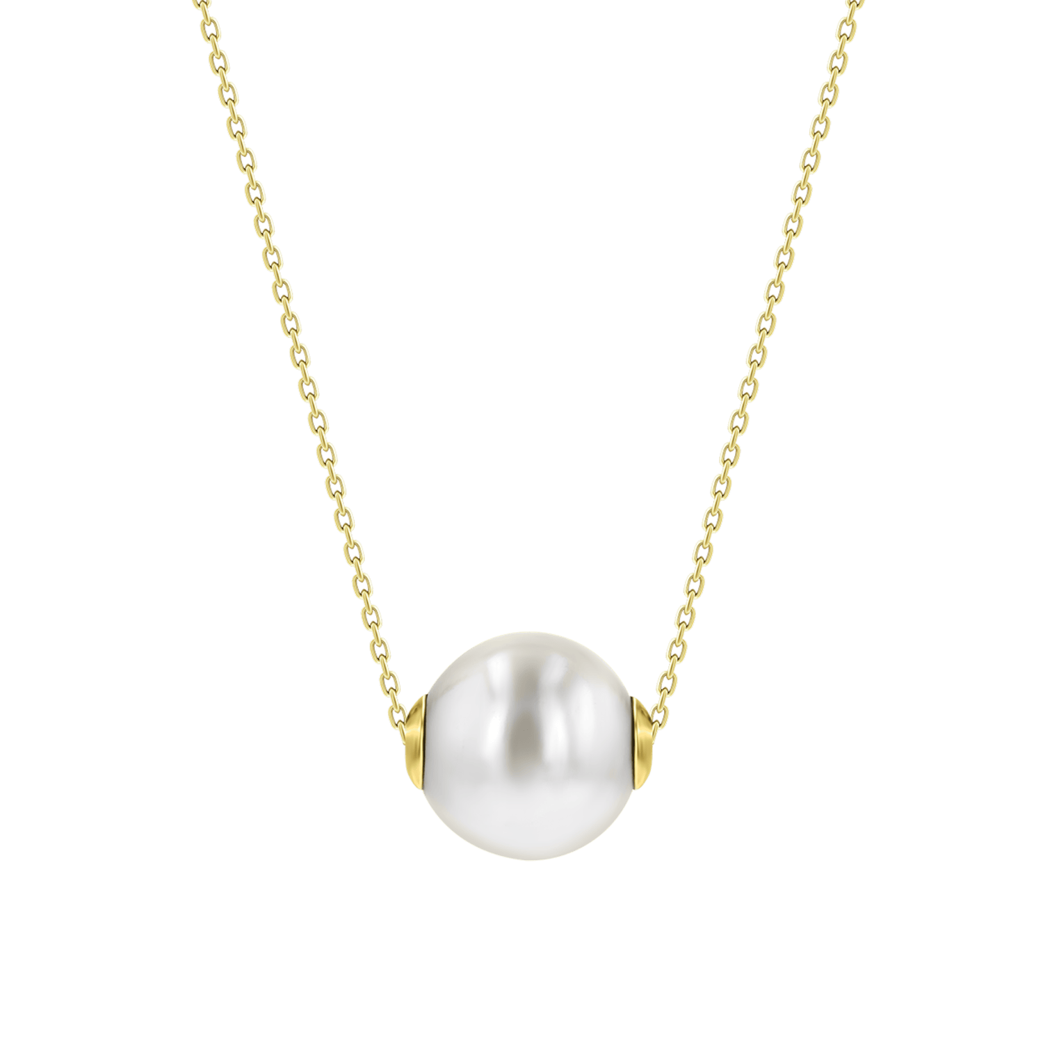 Minimal 18k Yellow Gold Pearl Necklace