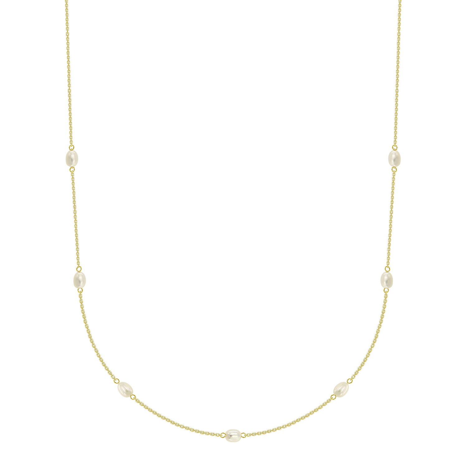 Minimal 18k Yellow Gold Freshwater Pearl Necklace