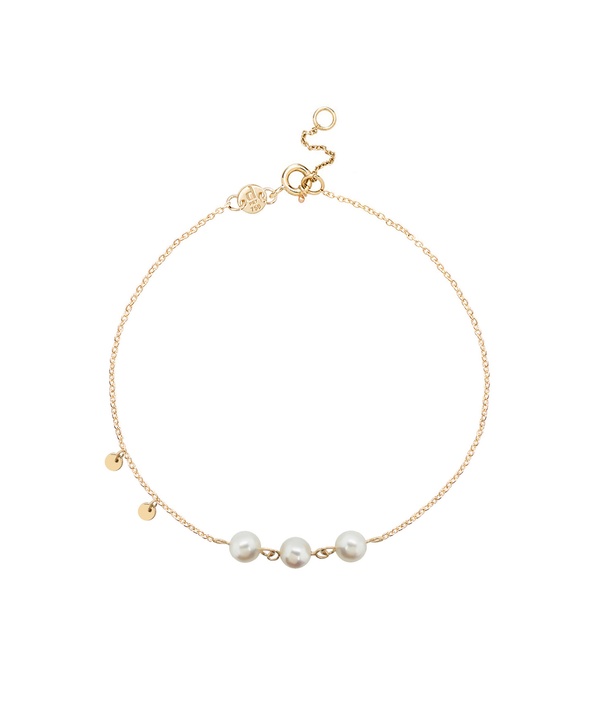 Minimal 18k Yellow Gold Pearl Bracelet