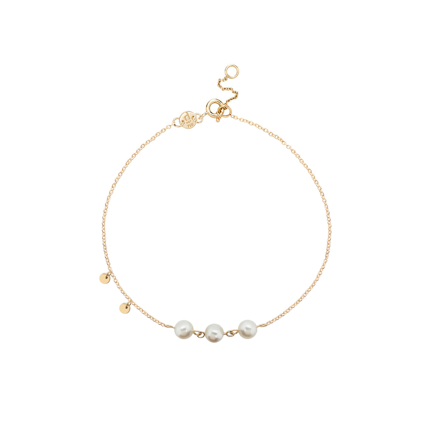 Minimal 18k Yellow Gold Pearl Bracelet