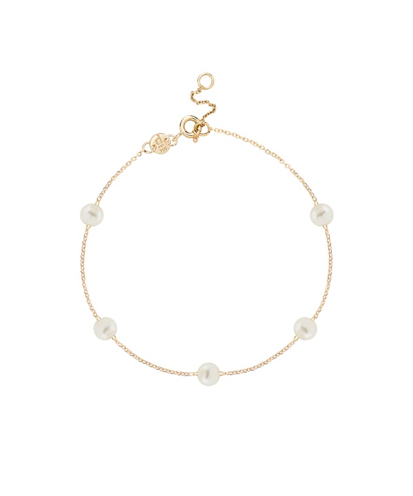Minimal 18k Yellow Gold Pearl Bracelet