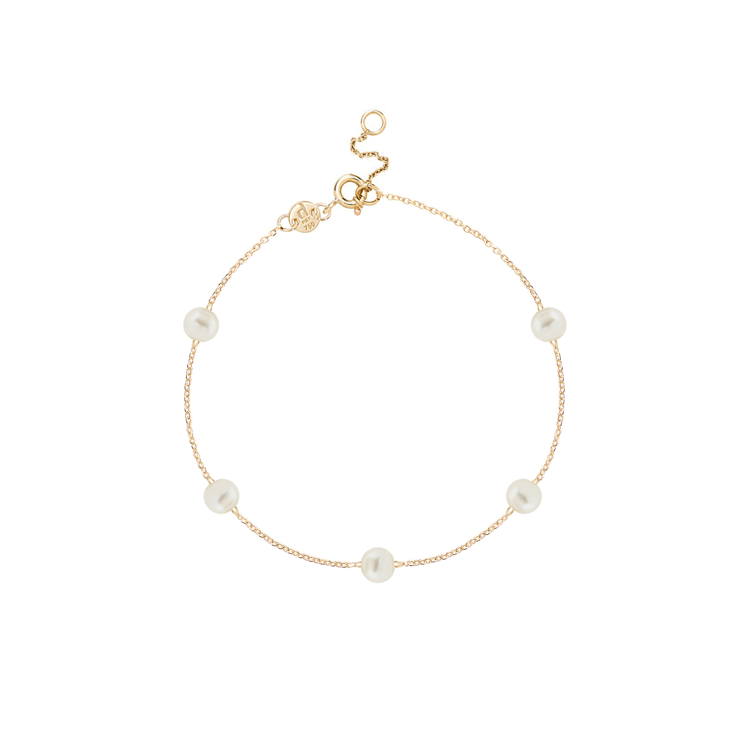 Minimal 18k Yellow Gold Pearl Bracelet