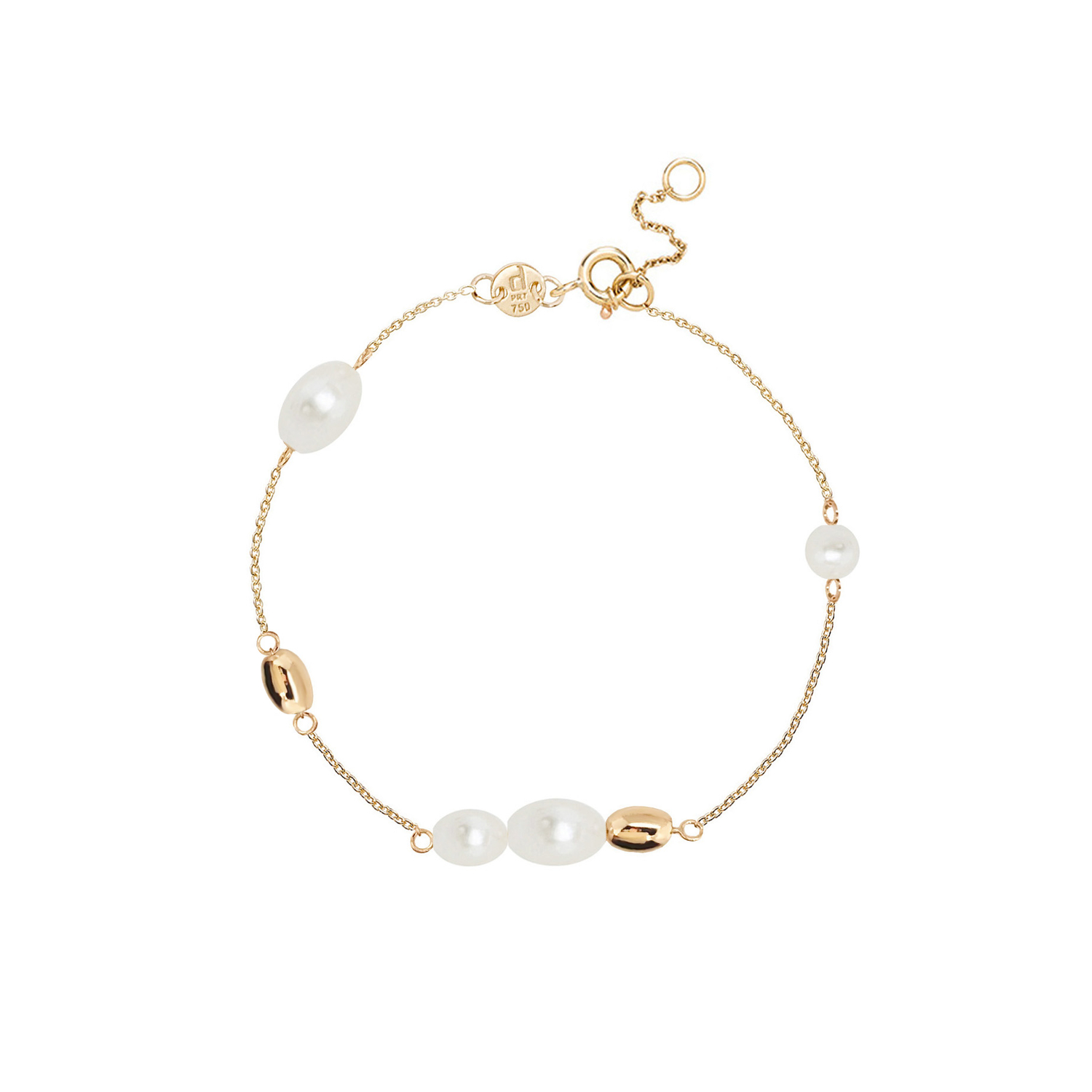 Minimal 18k Yellow Gold Pearl Bracelet