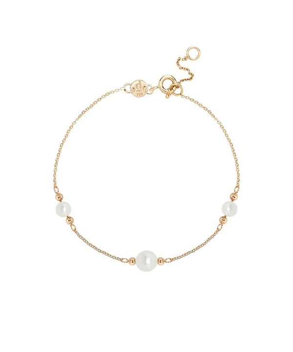 Minimal 18k Yellow Gold Pearl Bracelet