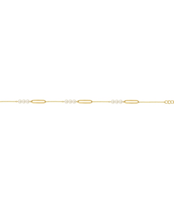 Minimal 18k Yellow Gold Freshwater Pearl Bracelet