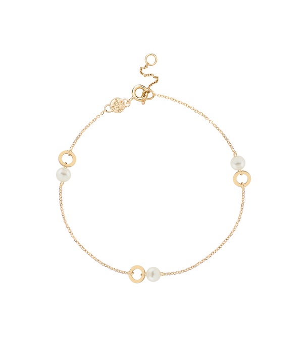 Minimal 18K Yellow Gold Pearl Bracelet