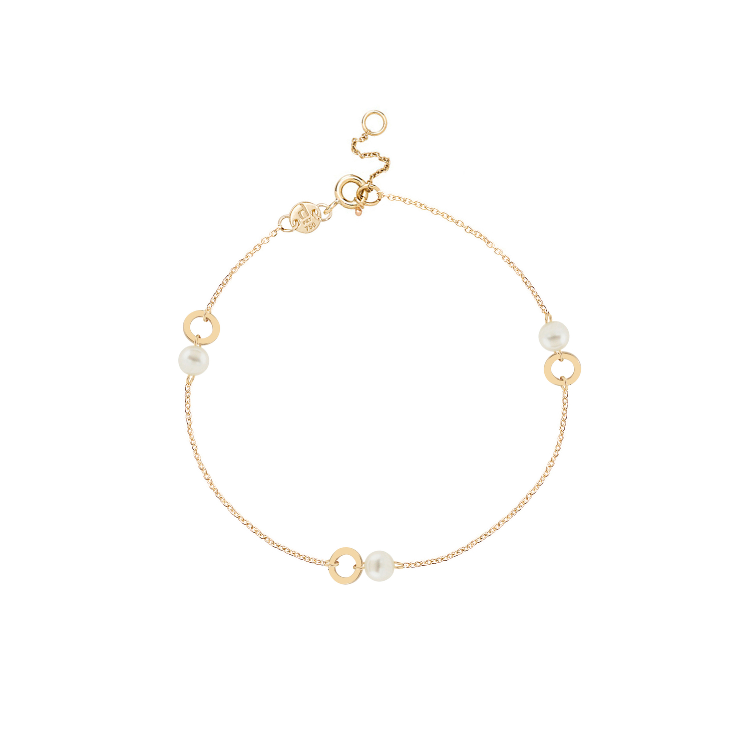 Minimal 18k Yellow Gold Pearl Bracelet