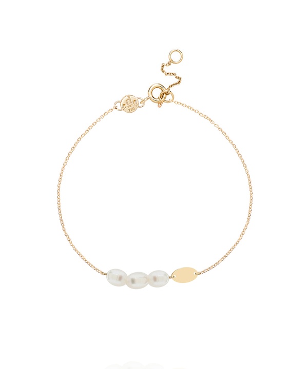 Minimal 18k Yellow Gold Pearl Bracelet