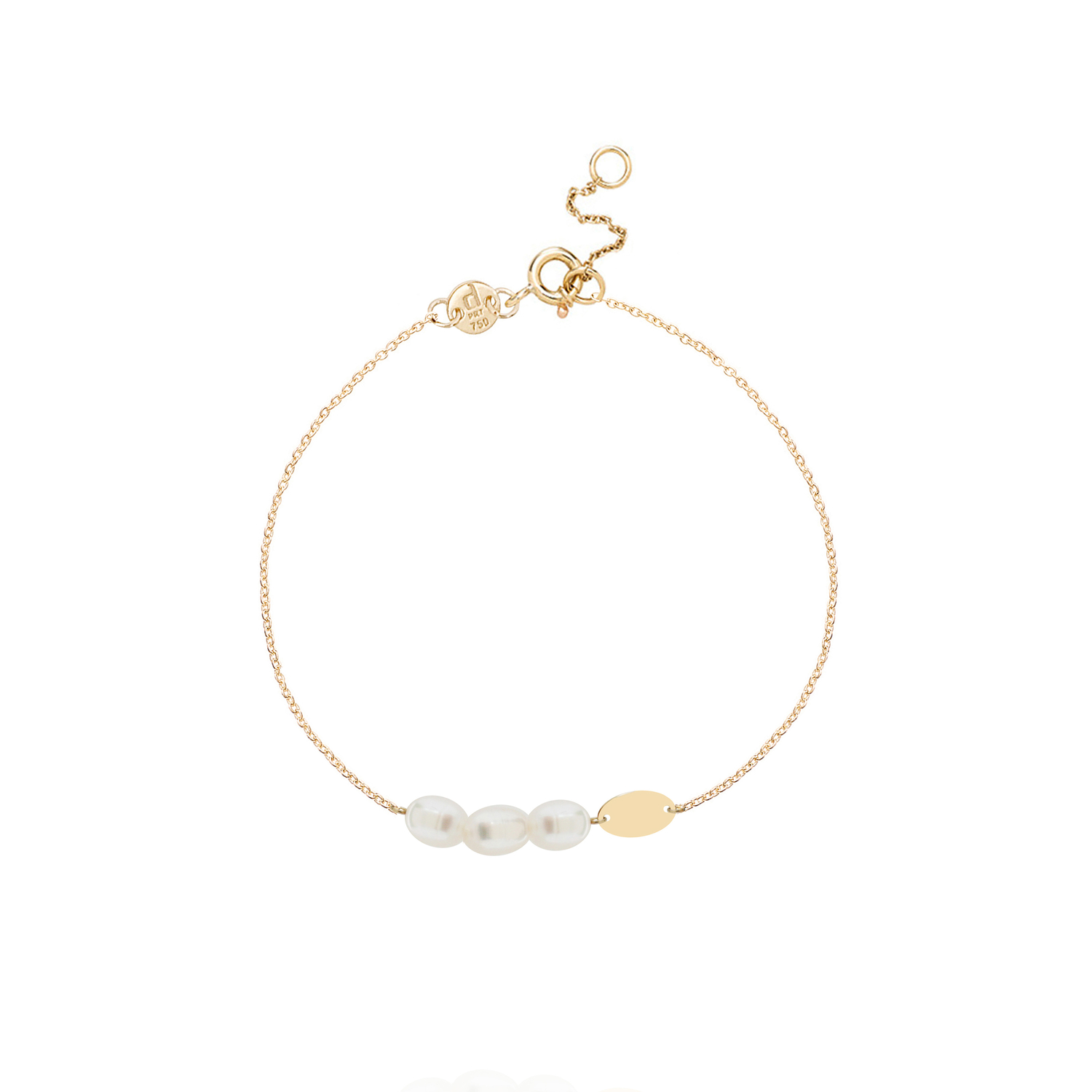 Minimal 18k Yellow Gold Pearl Bracelet