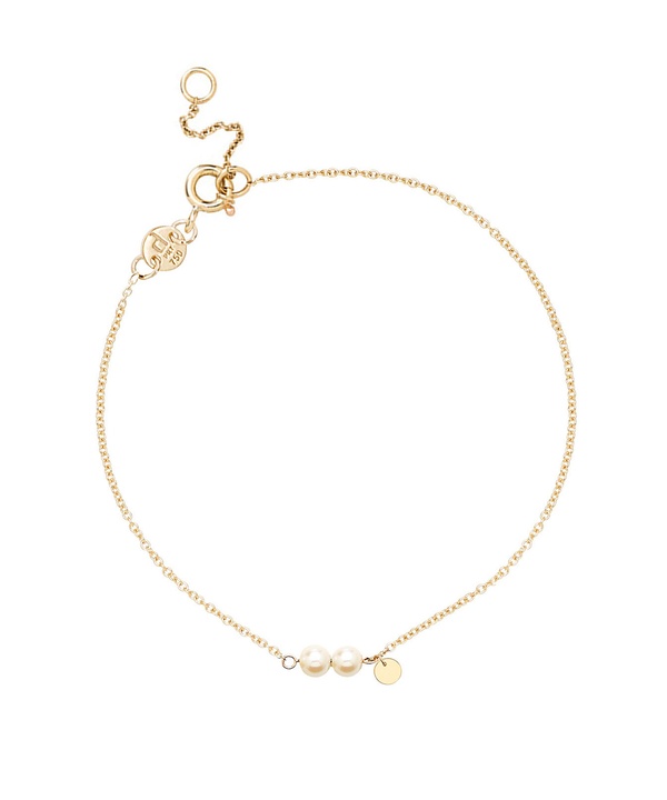 Minimal 18k Yellow Gold Pearl Bracelet