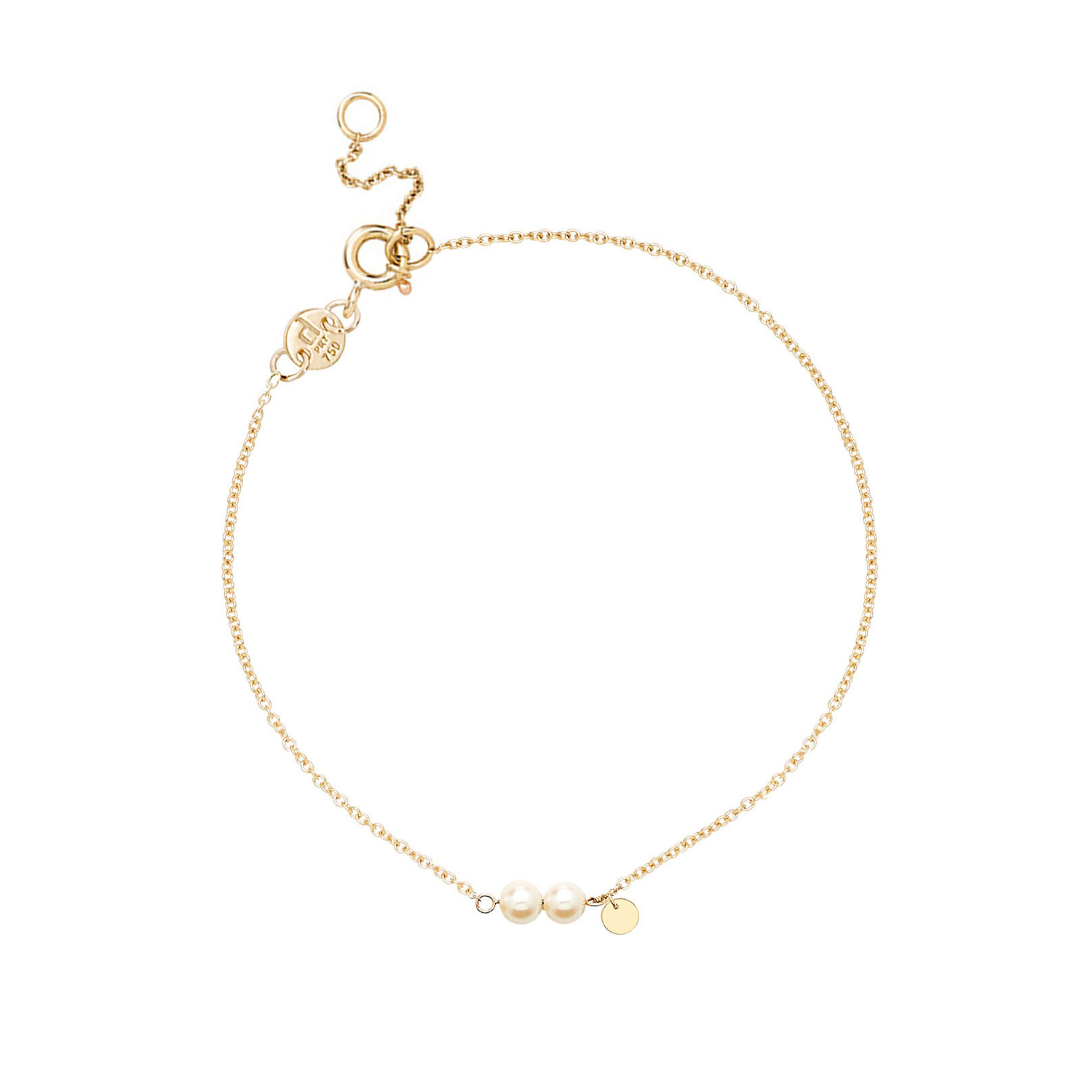 Minimal 18k Yellow Gold Pearl Bracelet