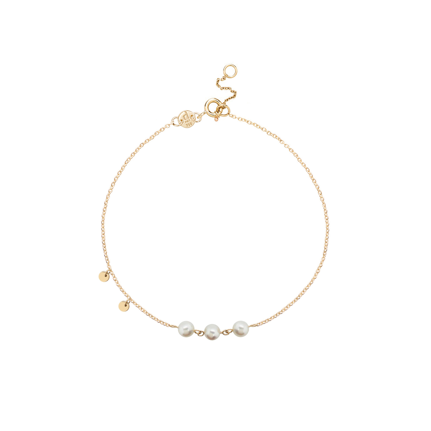Minimal 18k Yellow Gold Pearl Bracelet