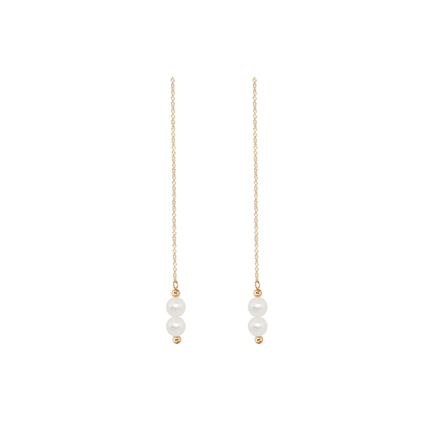 Minimal 18k Yellow Gold Pearl Earrings