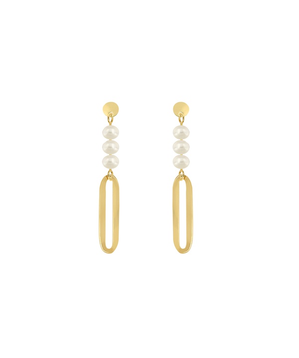 Minimal 18k Yellow Gold Freshwater Pearl Earrings