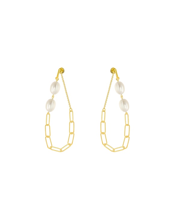 Minimal 18k Yellow Gold Freshwater Pearl Earrings