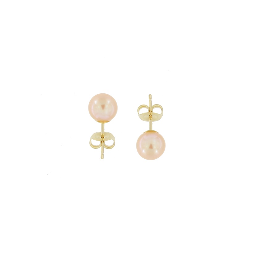 Minimal 18k Yellow Gold Pearl Earrings