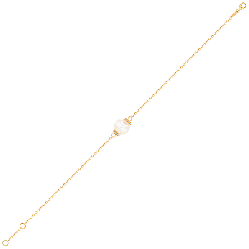 Trendy Diamond Freshwater Pearl Bracelet