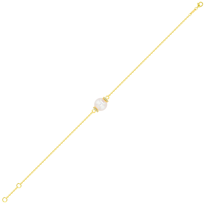 Trendy Diamond Freshwater Pearl Bracelet