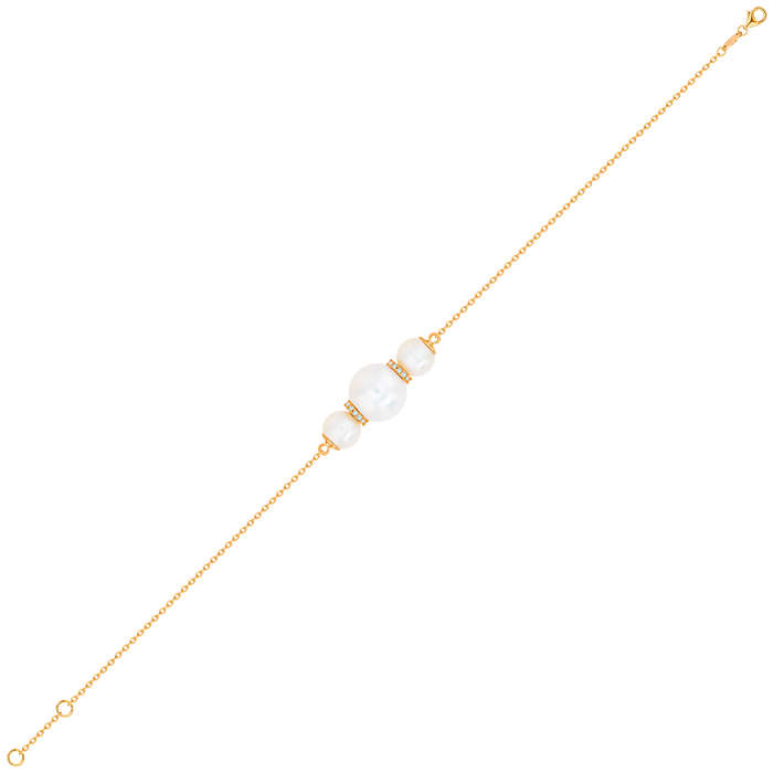 Trendy Diamond Freshwater Pearl Bracelet