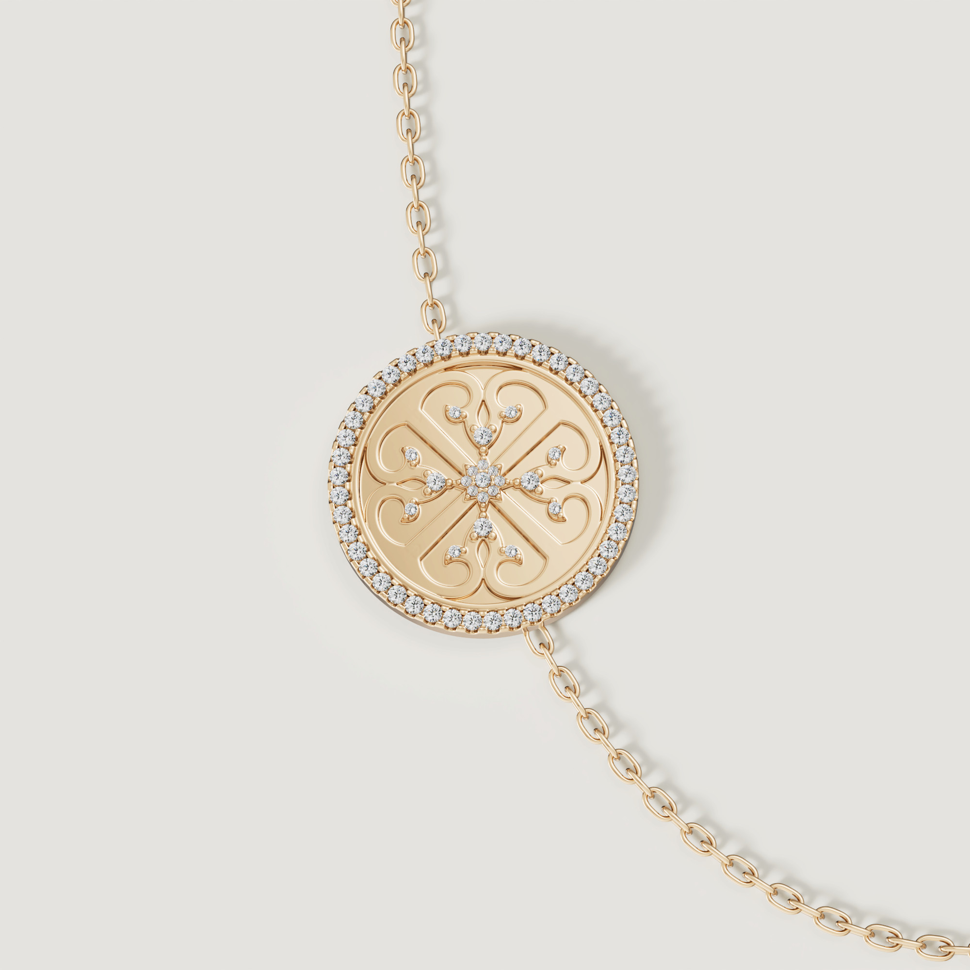 Lace Oria 18k Yellow White And Rose Gold Necklace