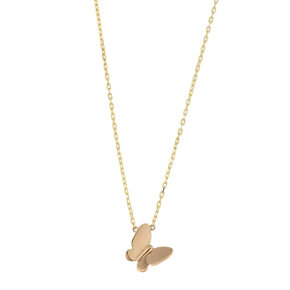 Canna Necklace in 18K Yellow & Rose Gold