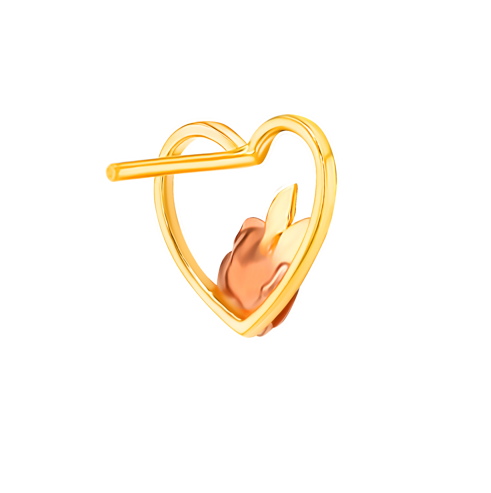 Rose Earring in 18K Yellow & Rose Gold