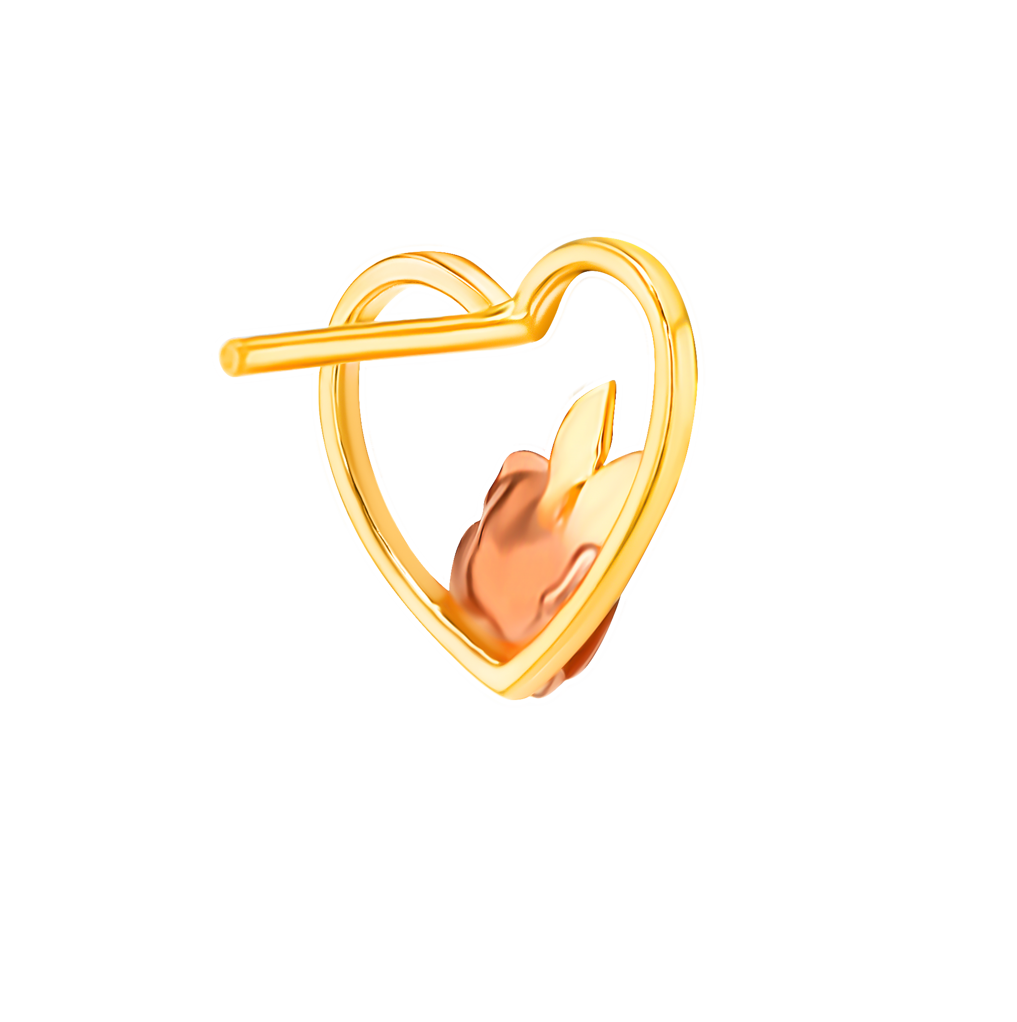 Lanature Rose 18k Yellow And Rose Gold Earrings