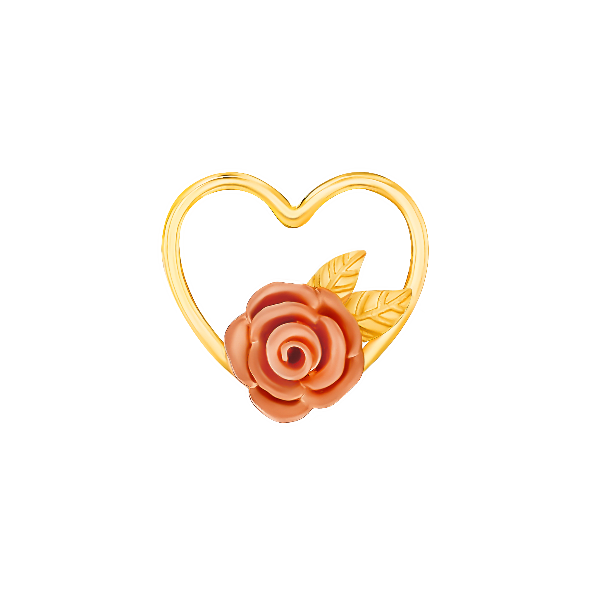 Rose Earring in 18K Yellow & Rose Gold