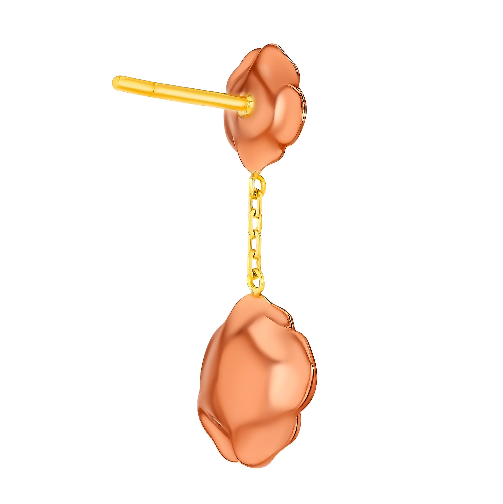 Lanature Rose 18k Yellow And Rose Gold Earrings