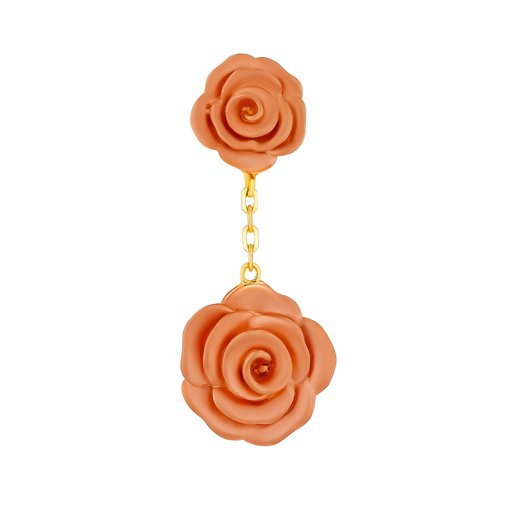 Lanature Rose 18k Yellow And Rose Gold Earrings