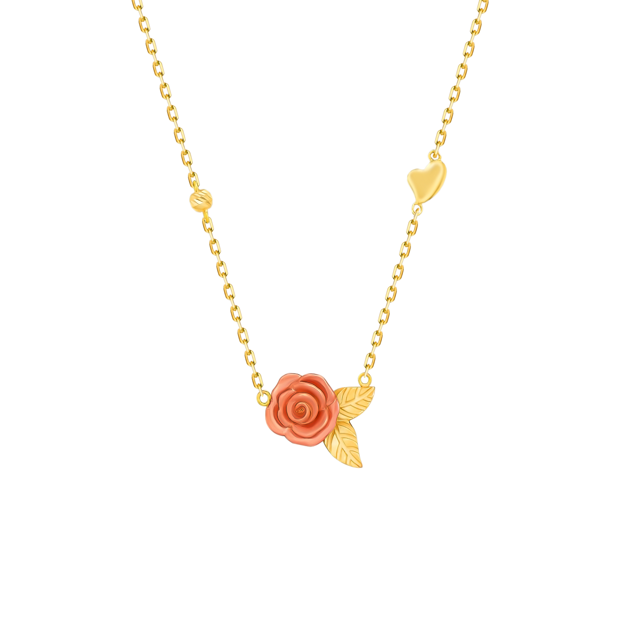 Lanature Rose 18k Yellow And Rose Gold Necklace