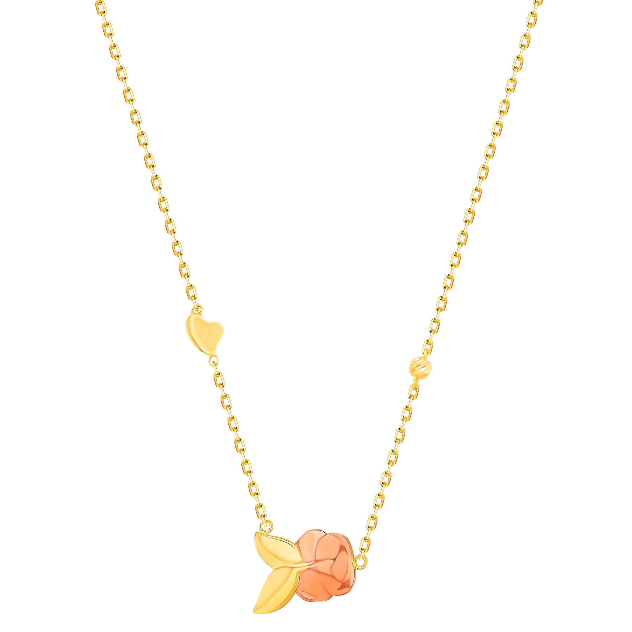 Lanature Rose 18k Yellow And Rose Gold Necklace