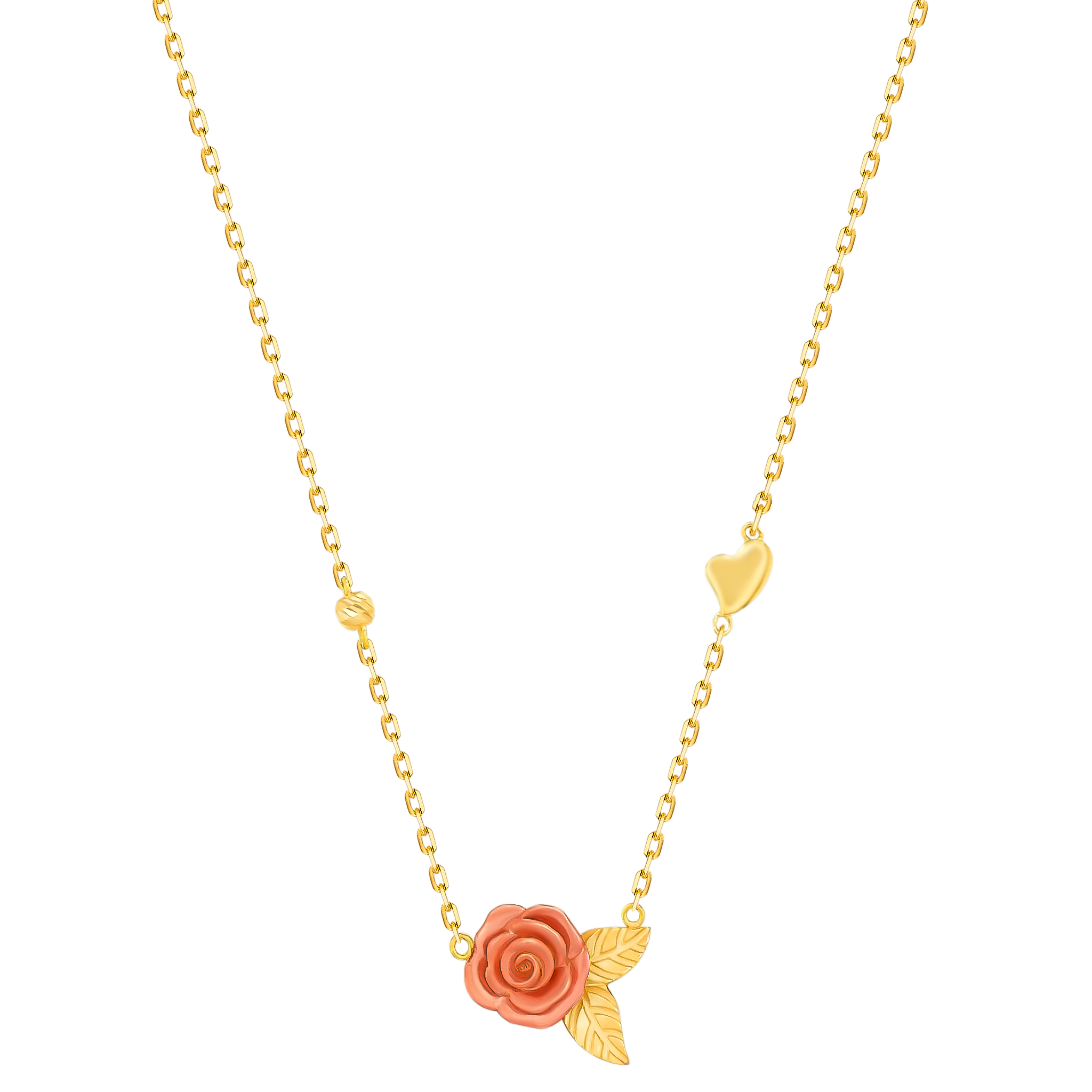 Lanature Rose 18k Yellow And Rose Gold Necklace