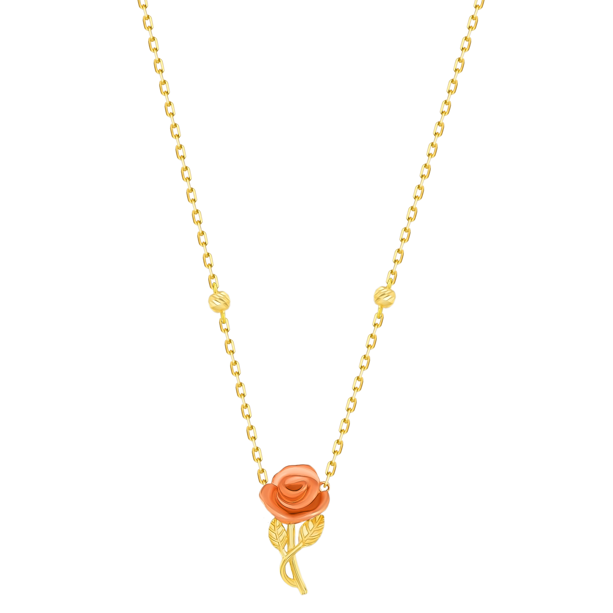 Lanature Rose 18k Yellow And Rose Gold Necklace