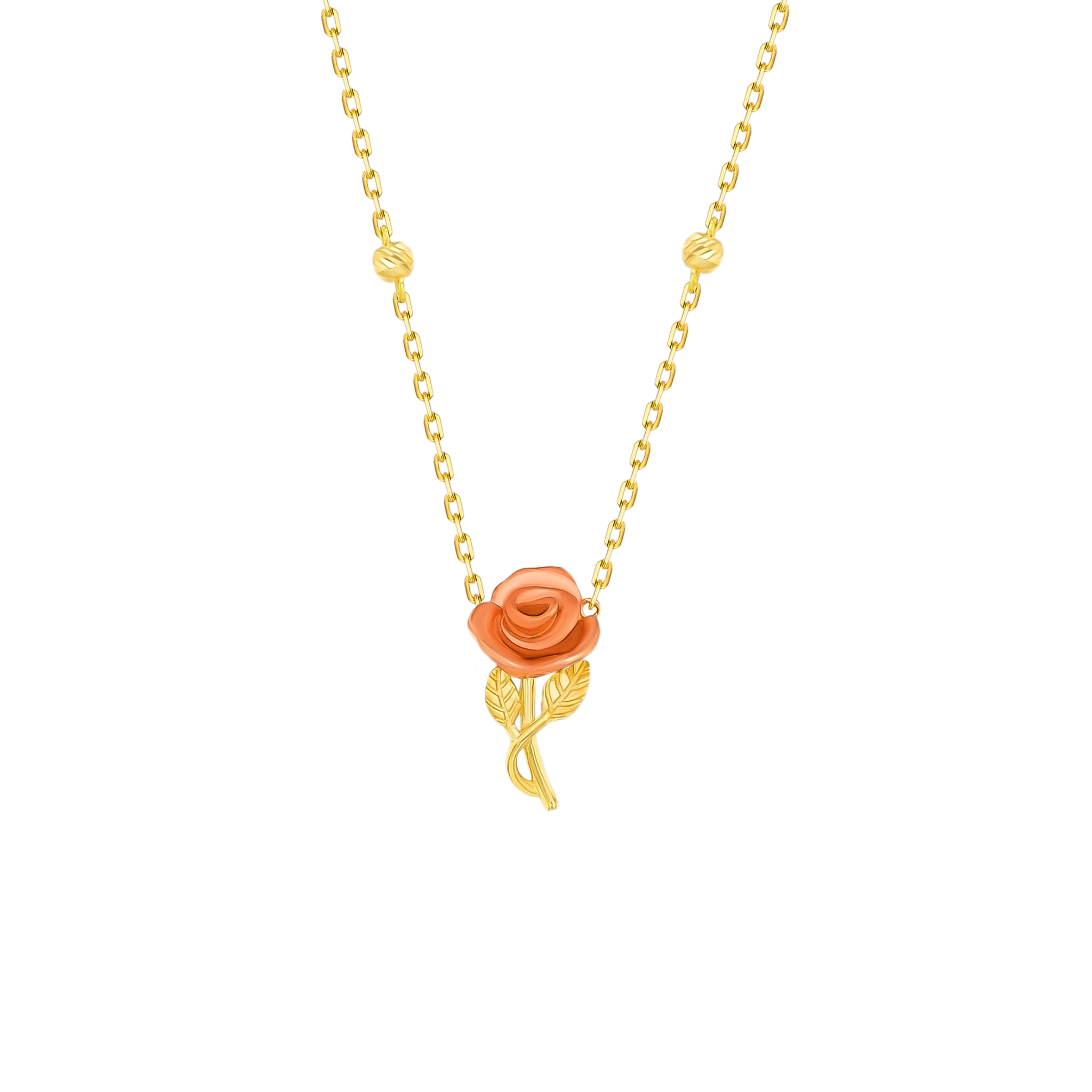 Lanature Rose 18k Yellow And Rose Gold Necklace