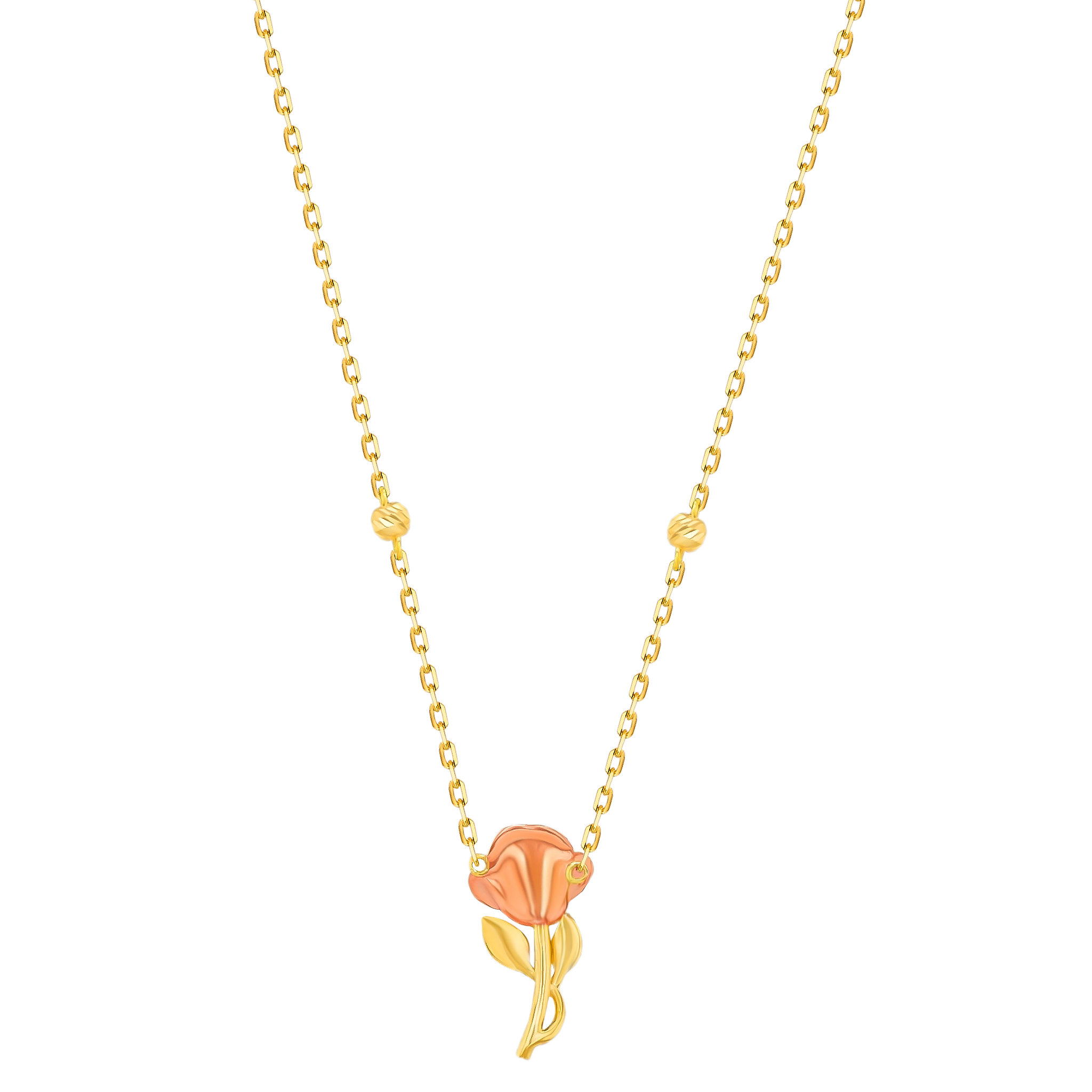 Lanature Rose 18k Yellow And Rose Gold Necklace