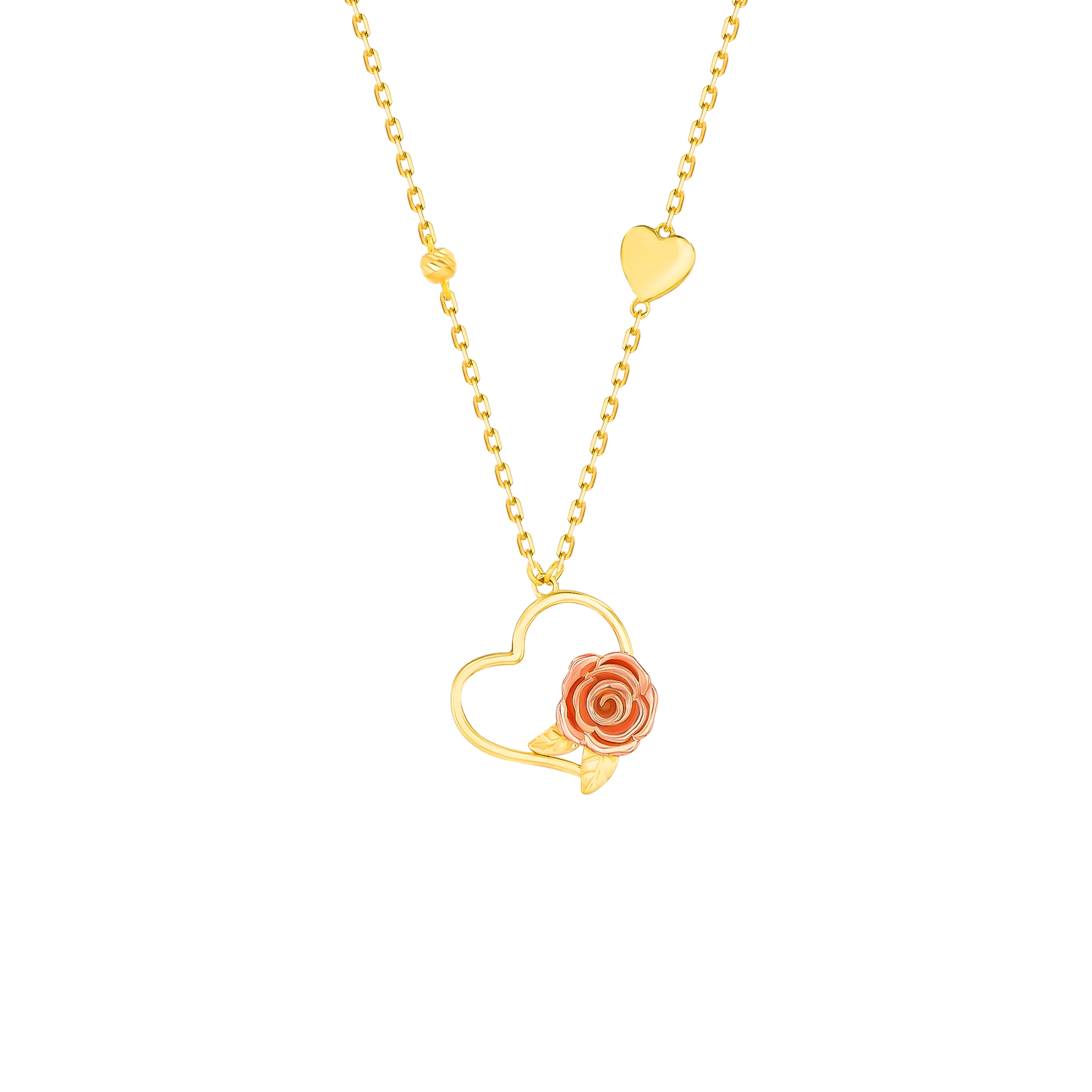 Lanature Rose 18k Yellow And Rose Gold Necklace