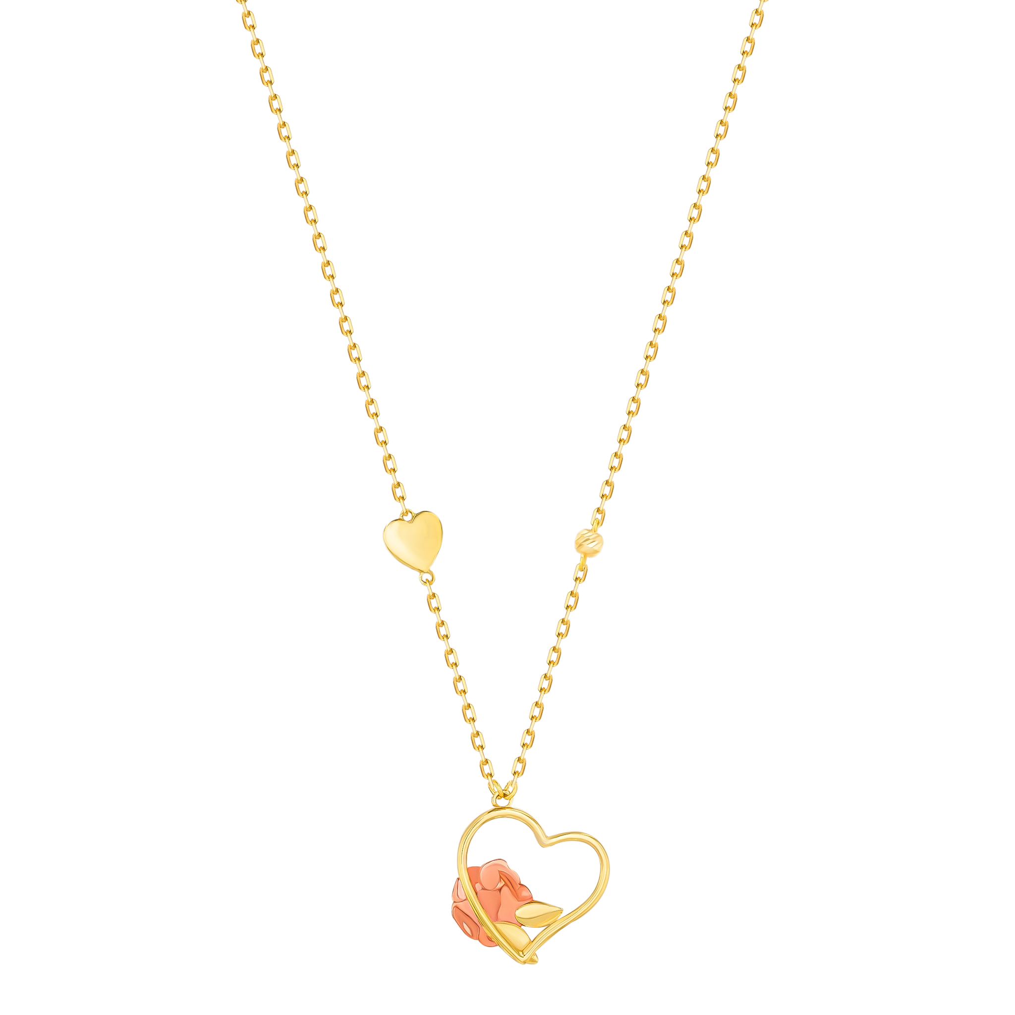 Lanature Rose 18k Yellow And Rose Gold Necklace