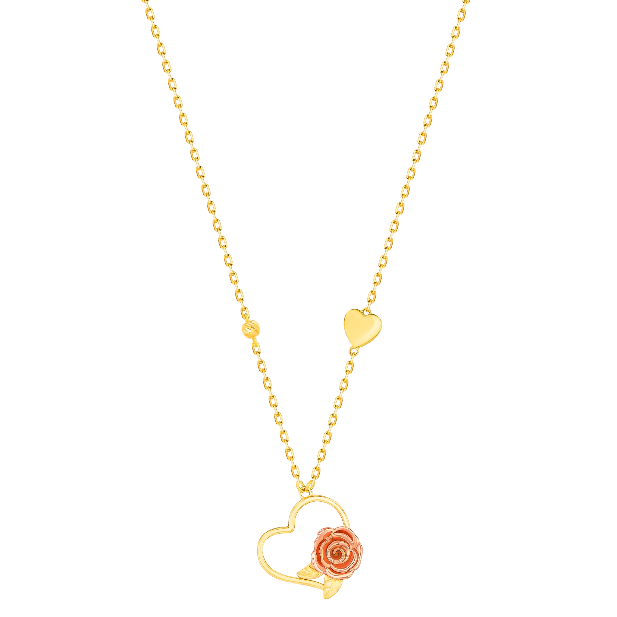 Lanature Rose 18k Yellow And Rose Gold Necklace